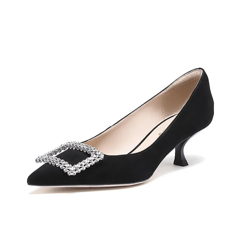 Staccato Starlit Dusk Flared Heel High Heels 5cm Women's Noble Black-1