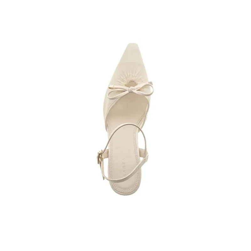 RANDA Slim Heel High Heels Women's Milk White-1