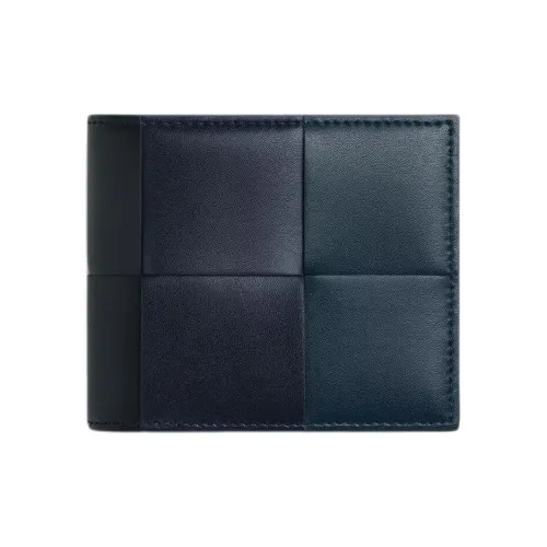 Bottega Veneta Calfskin Coin Purse Women's Dark Blue & Space Blue