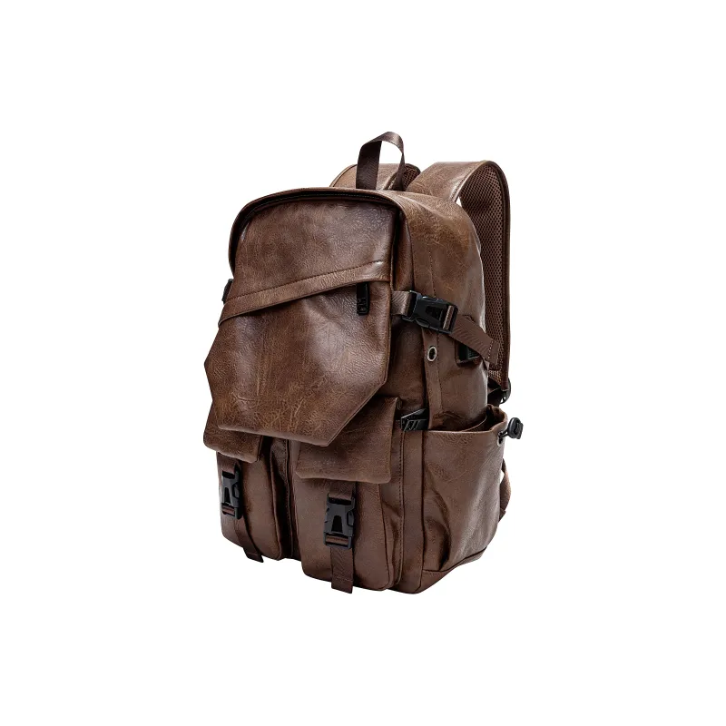 KONADCT Oxford/PU Backpack Large Size Unisex Black/Gray/White/Purple/Monogram/Coffee-35