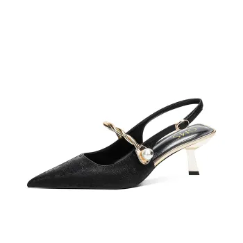 OMS High Heels Women's Black/Beige/Green