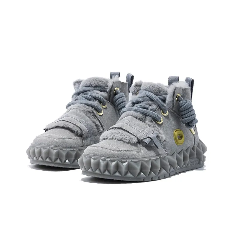OETZI Ice Mountain Series 10 Ice Man Oz Warm Height Increasing Short Snow Boots Unisex Gray-2
