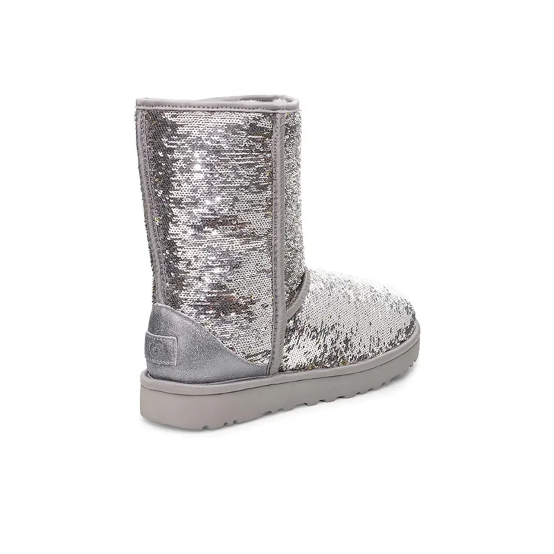 UGG Classic Short Cosmos Sequin Silver Women's-3