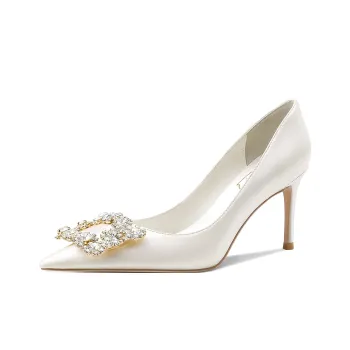ROSE CASTLE Slim Heel High Heels Women's White