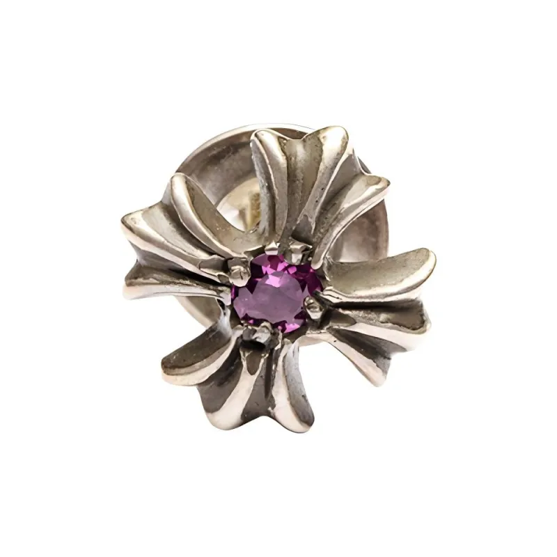 Chrome Hearts 925 Sterling Silver, Sapphire Stud Earrings Women's Silver-1