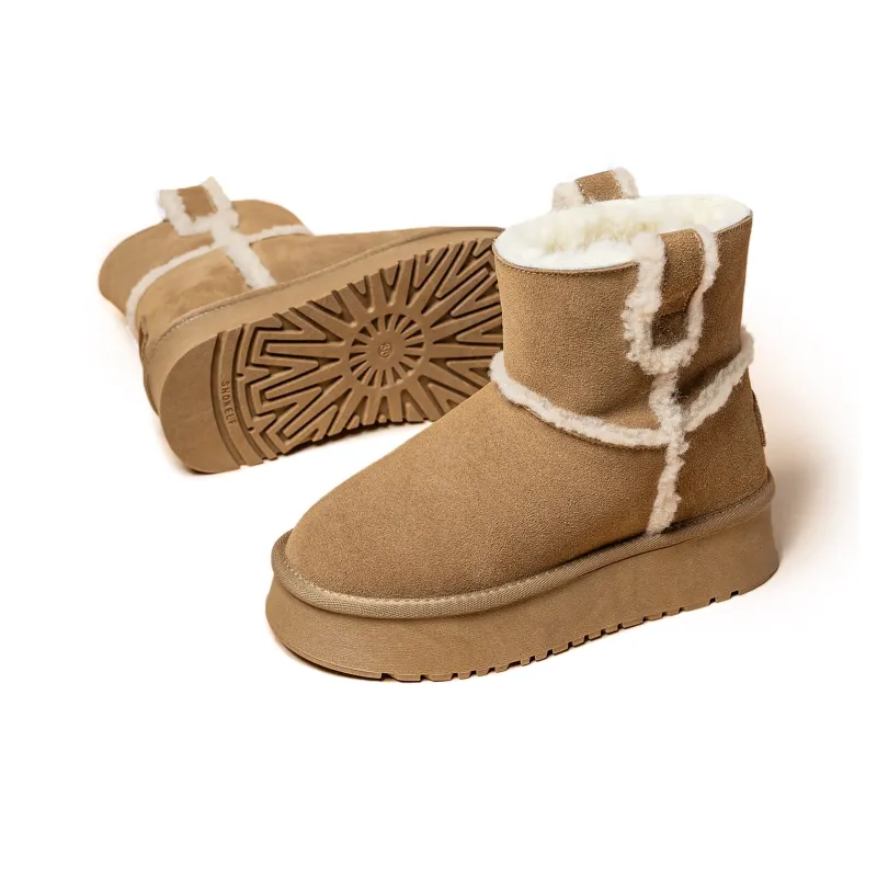SNOWELF Warm Slip-Resistant Short Snow Boots 4cm Women's-7