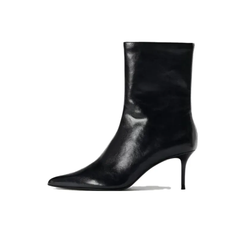 ZARA Ankle Boots 7cm Women's Black-0