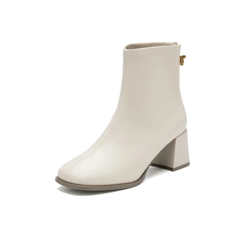 KEKAFU Ankle Boots Women's Beige/Black-1