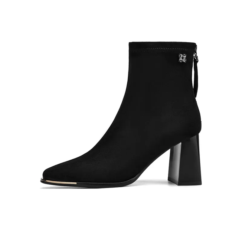 HLA Ankle Boots Women's Black/Brown Red-0