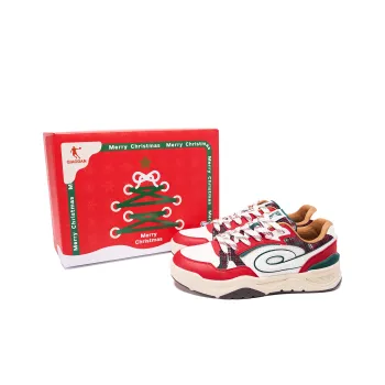 QIAODAN Rowboat Skateboard Shoes Men Low Top White Red Green