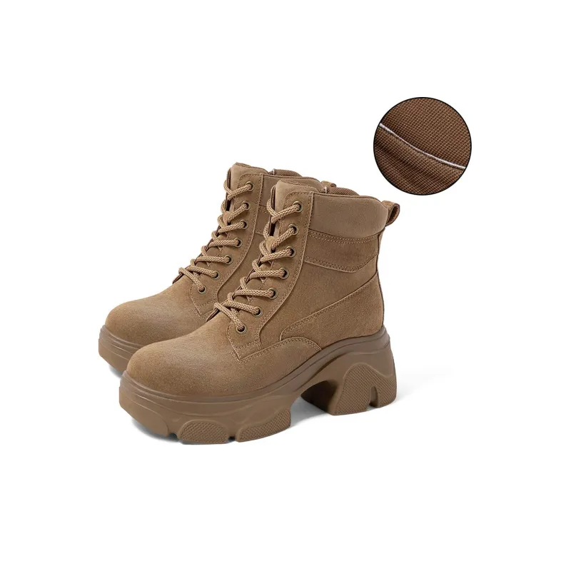 COMELY Martin Boots Women's Khaki/Yellow-9