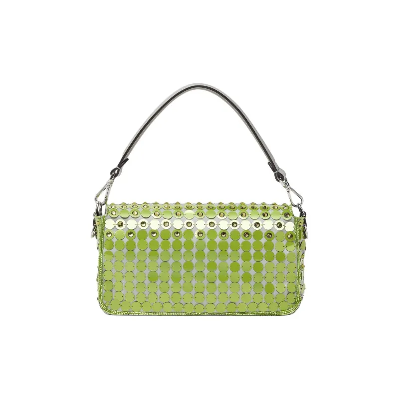 FENDI Baguette Polyester Baguette Bag, Portable Crossbody Bag, Shoulder Bag Women's Green-2