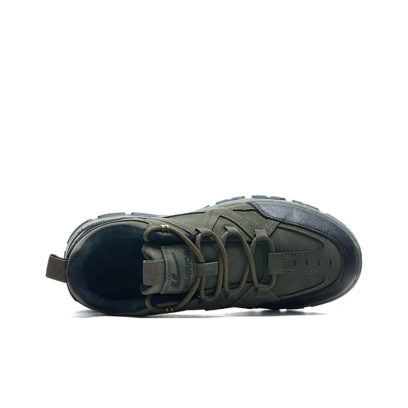 Warrior Warm Wear Resistant Slip Resistant Low Top Hiking/Trekking Shoes Men's Army Green-2