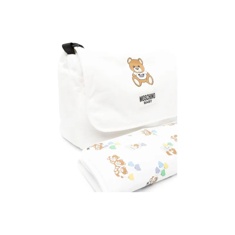 MOSCHINO Logo Patch Padded Changing Bag-4