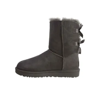 UGG Mini Bailey Bow Ii Boot Fleece Lined Gray Women's
