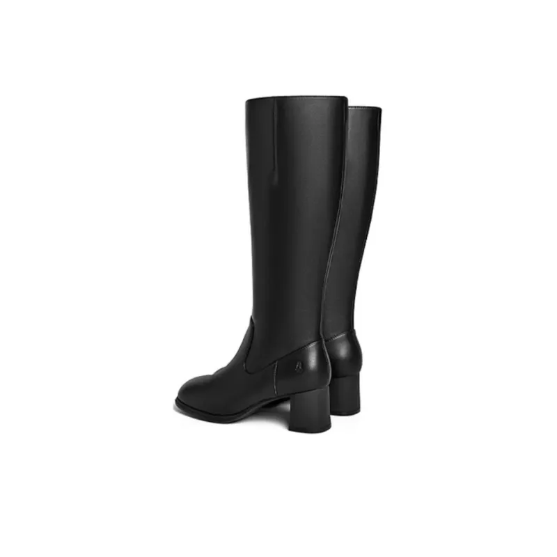 Hush Puppies Knee-high Boots High Heel Women's Black-3