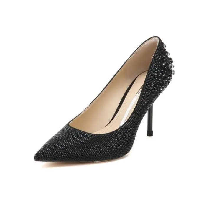 Staccato Slim Heel High Heels 8cm Women's Black-4