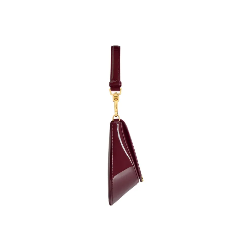 SAINT LAURENT Patent Leather Handbag, Shoulder Bag Women's Dark Burgundy-2