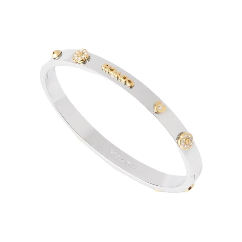 COACH Copper, Faux Crystal Bangles Unisex Silver-2