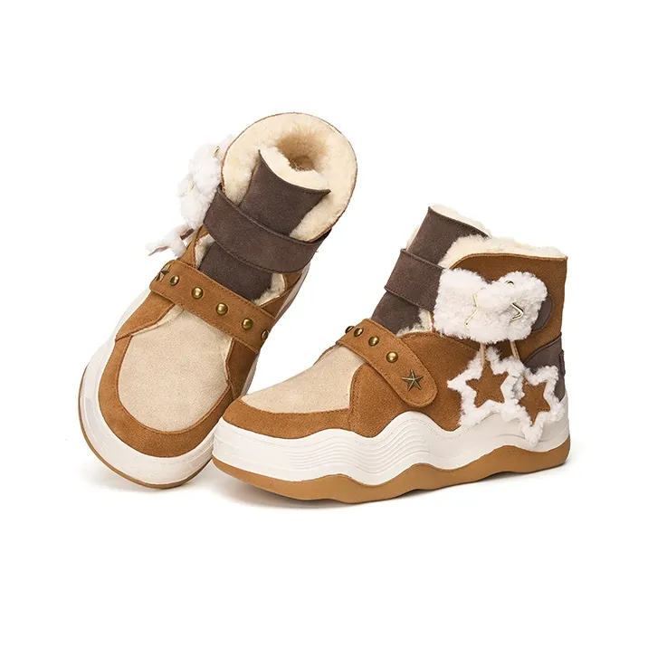 Joy&Mario Thermal Height Increase Short Mid Calf Snow Boots Women's-2