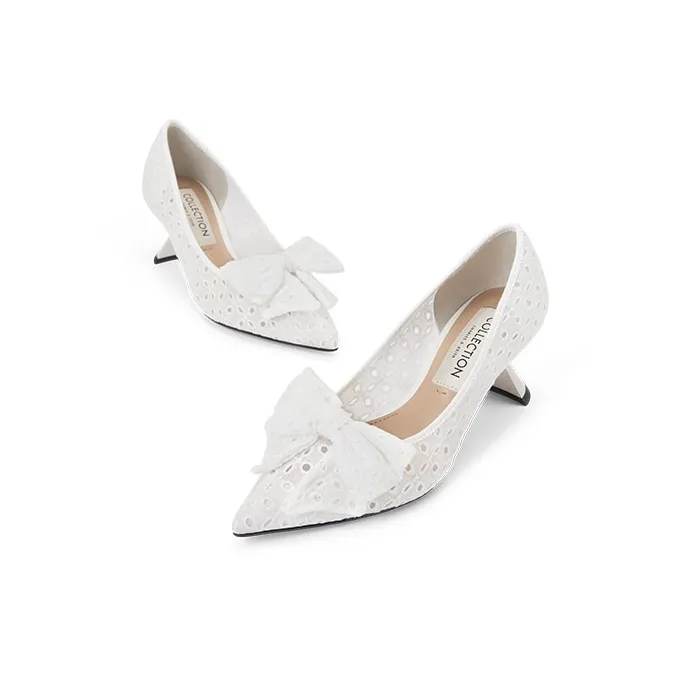 CHARLES&KEITH Wedding Slim Heel High Heels Women's White-4