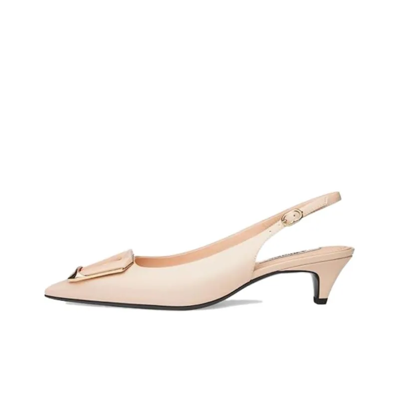 73Hours Barcelona Slim Heel High Heels 4cm Women's Black/Light Pink/White-6