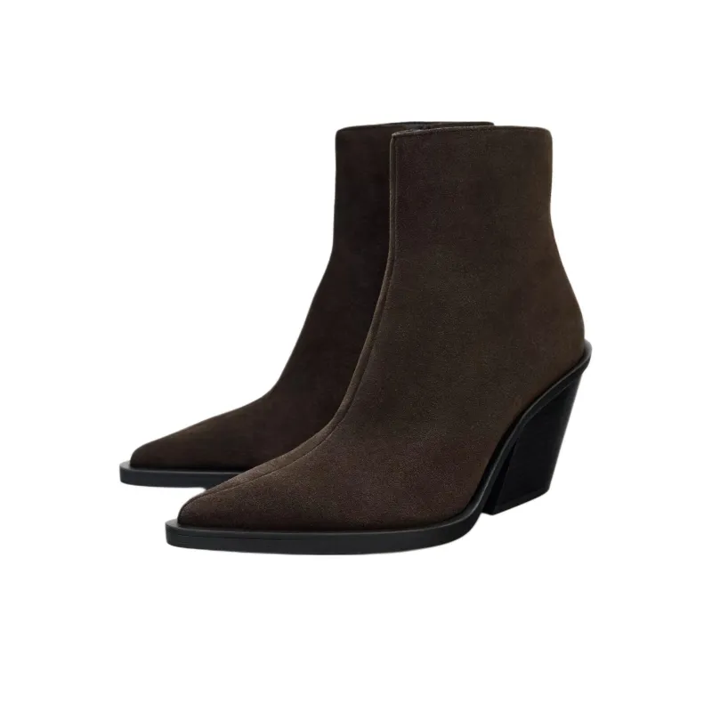 ZARA Ankle Boots 9cm Women's Brown-2