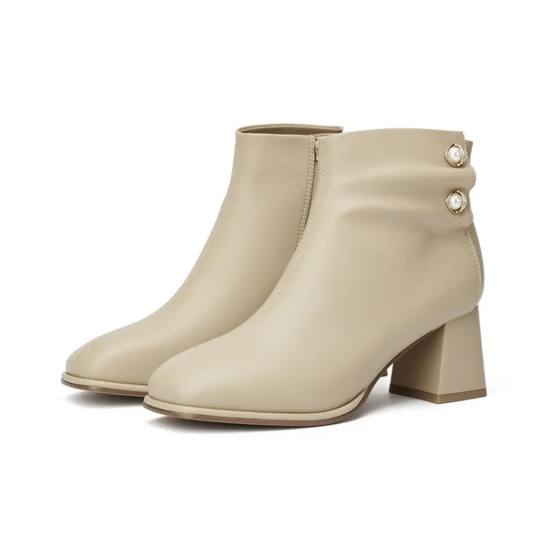 GEMEIQ Ankle Boots Women's Black/Ecru/Milk Tea-5