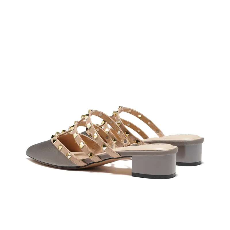 ST&SAT Mulu Breeze, Fashion Pointed Toe Outerwear Mules Ecru Silver Gray-9