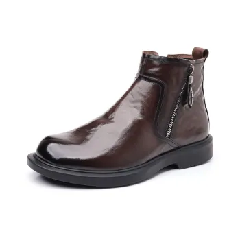 MODENGPAN Ankle Boots Men Black/Brown