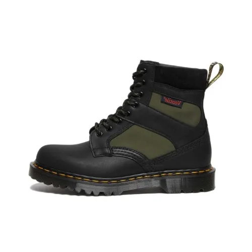 Dr.Martens 1460 Made In England Padded Panel Lace Up Boots 'Black Olive'