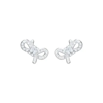 Swarovski Faux Crystal Stone Stud Earrings Women's Silver