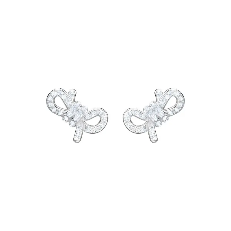 Swarovski Faux Crystal Stone Stud Earrings Women's Silver-0