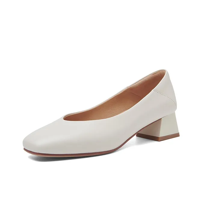PT'SON Chunky Heel High Heels 4cm Women's-1