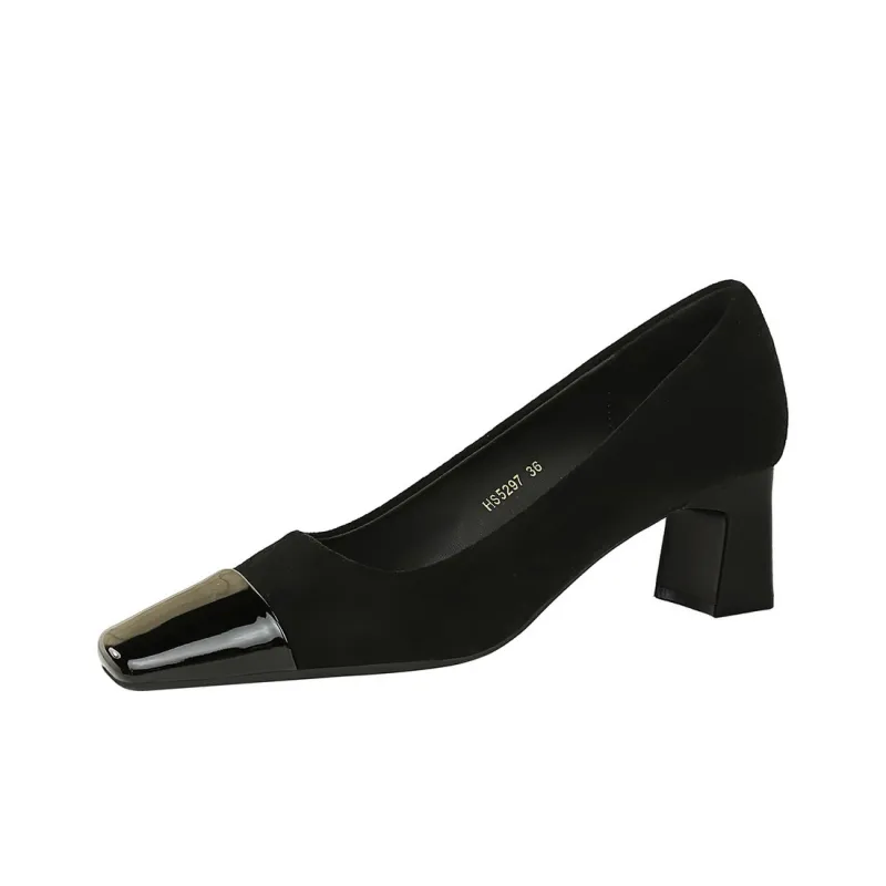 Bamiti As If Treading On Level Ground Chunky Heel High Heels 5CM Women's-0
