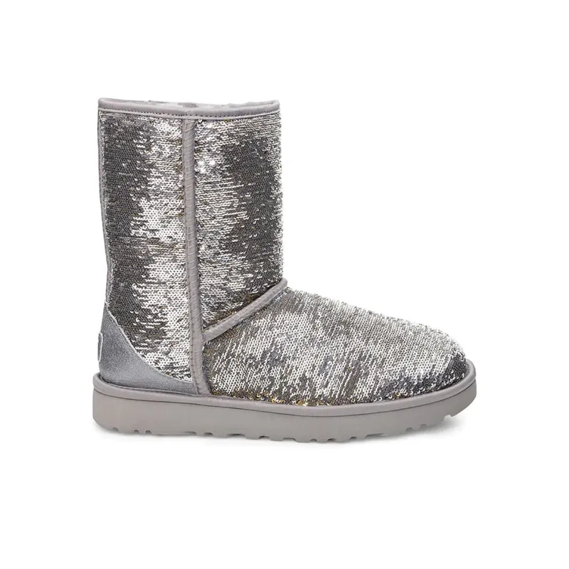 UGG Classic Short Cosmos Sequin Silver Women's-1