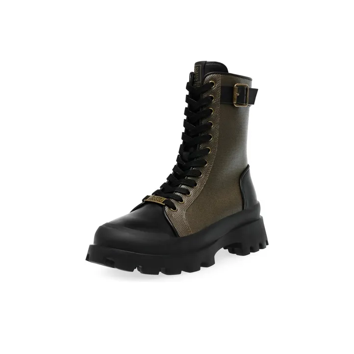 STEVE MADDEN Martin Boots Women's Olive Green/White-1