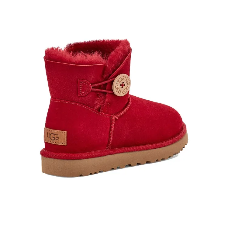 UGG Mini Bailey Button Ii Boot Red Women's-3