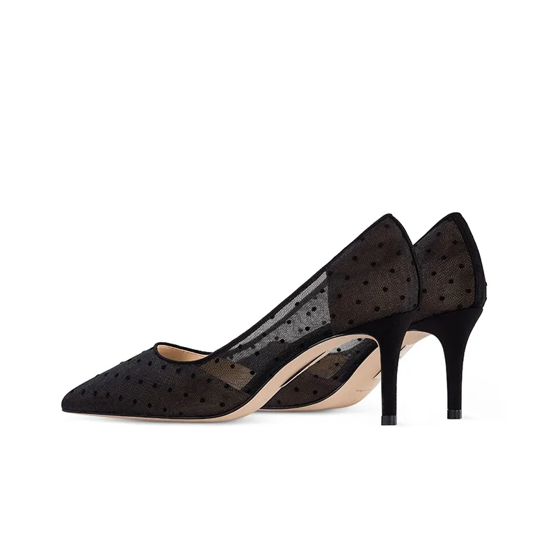 7or9 Night Rose High Heels 7cm Women's Black-2