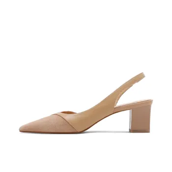 CAMEIDO Chunky Heel High Heels 5cm Women's Apricot