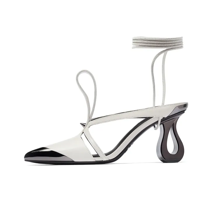 Staccato Armor Floral Irregular Heel Sandal High Heels 8cm Women's-2