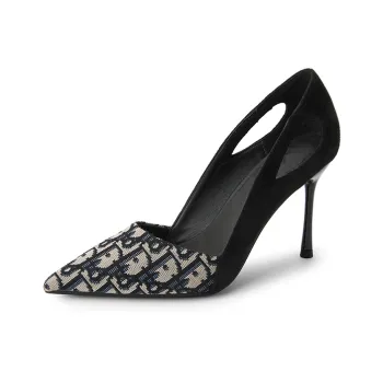 YAFEI XUANYU Slim Heel High Heels 7cm Women's Black Gray Color