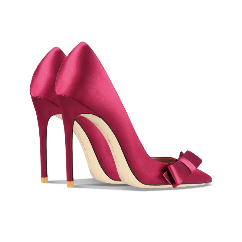 Suyymakk Slim Heel High Heels Women's Burgundy-3