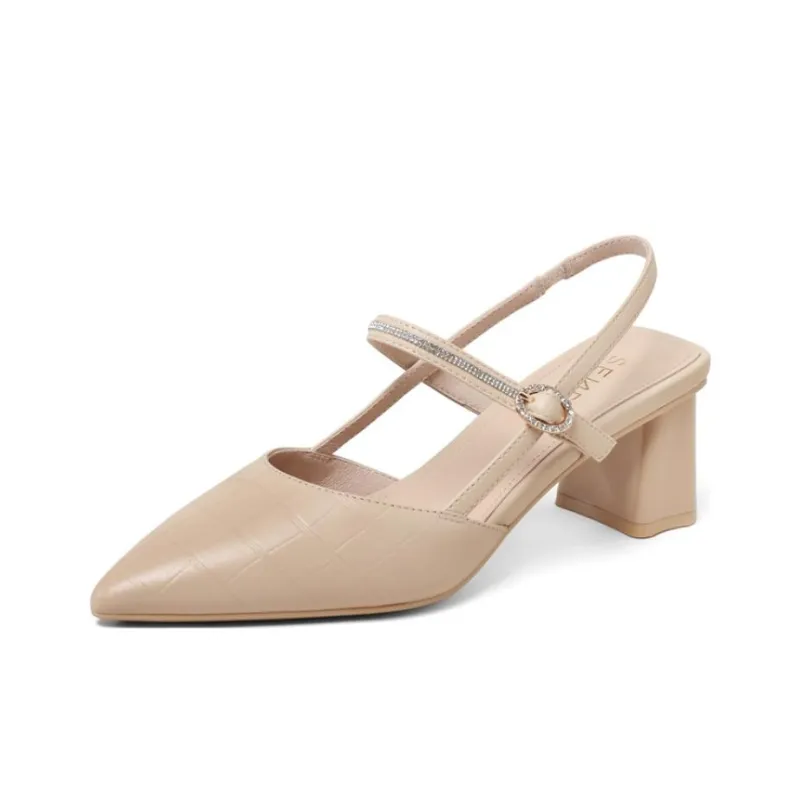 Senda Chunky Heel High Heels 5cm Women's-6