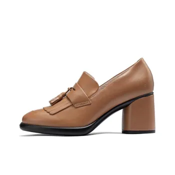 Ecco Chunky Heel High Heels 7cm Women's Light Brown
