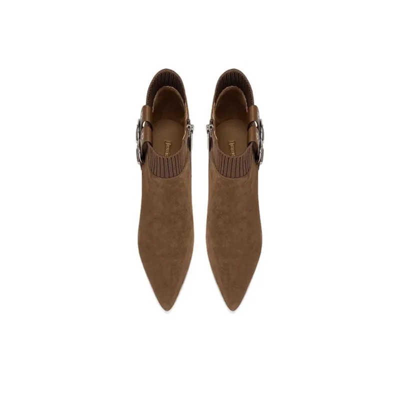 JESSICA SOPHIA Ankle Boots 1.5cm Women's Khaki-3