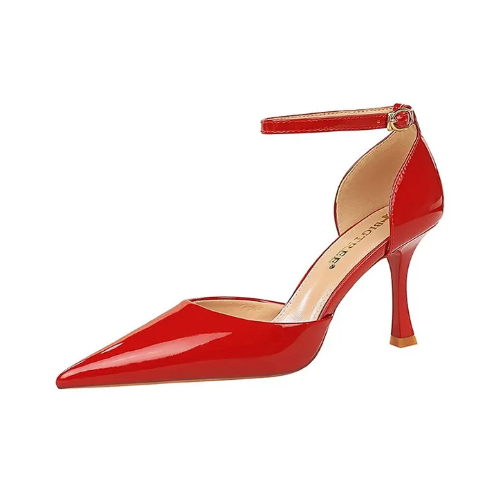 BIGTREE Flared Heel High Heels 8cm Women's-2
