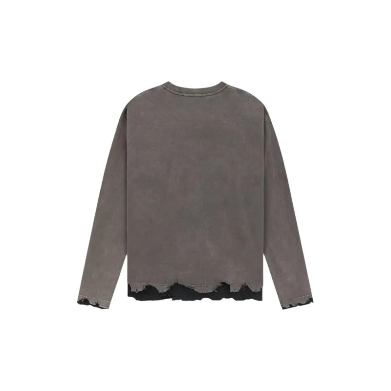 WE11DONE FW24 T Shirt Unisex Charcoal Gray-1