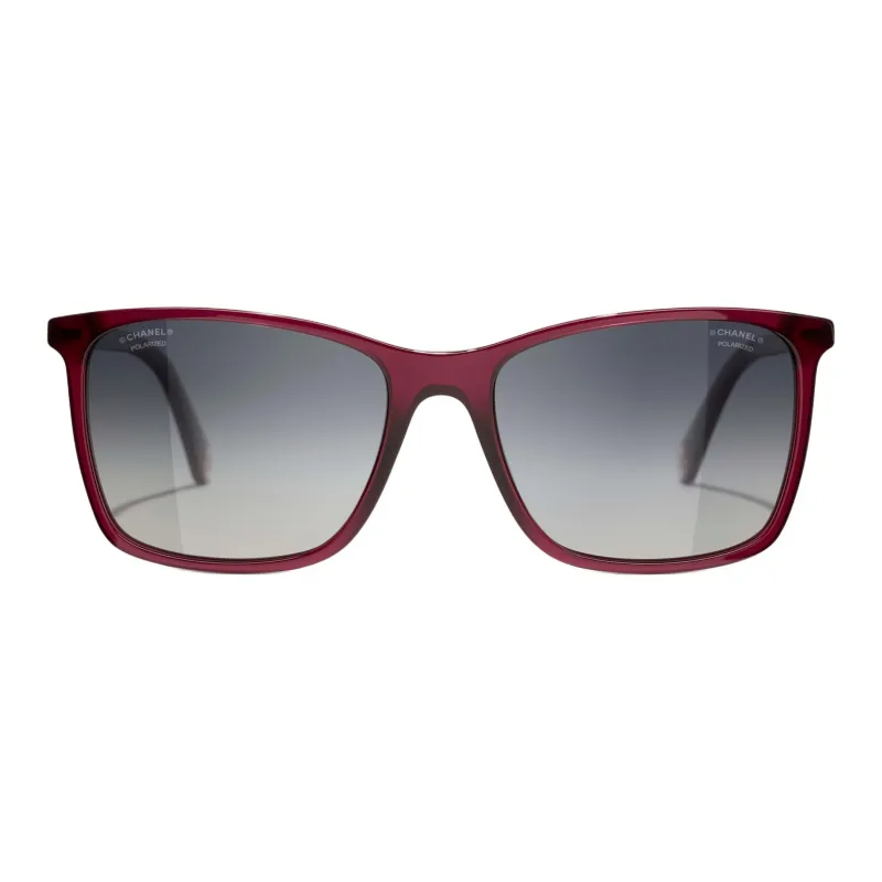 CHANEL Square Sunglasses Unisex Red-1