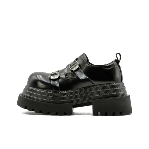 Little Sue Unique Design Trendy Fashion Versatile Vintage Small Leather Shoes Loafers Women's Black